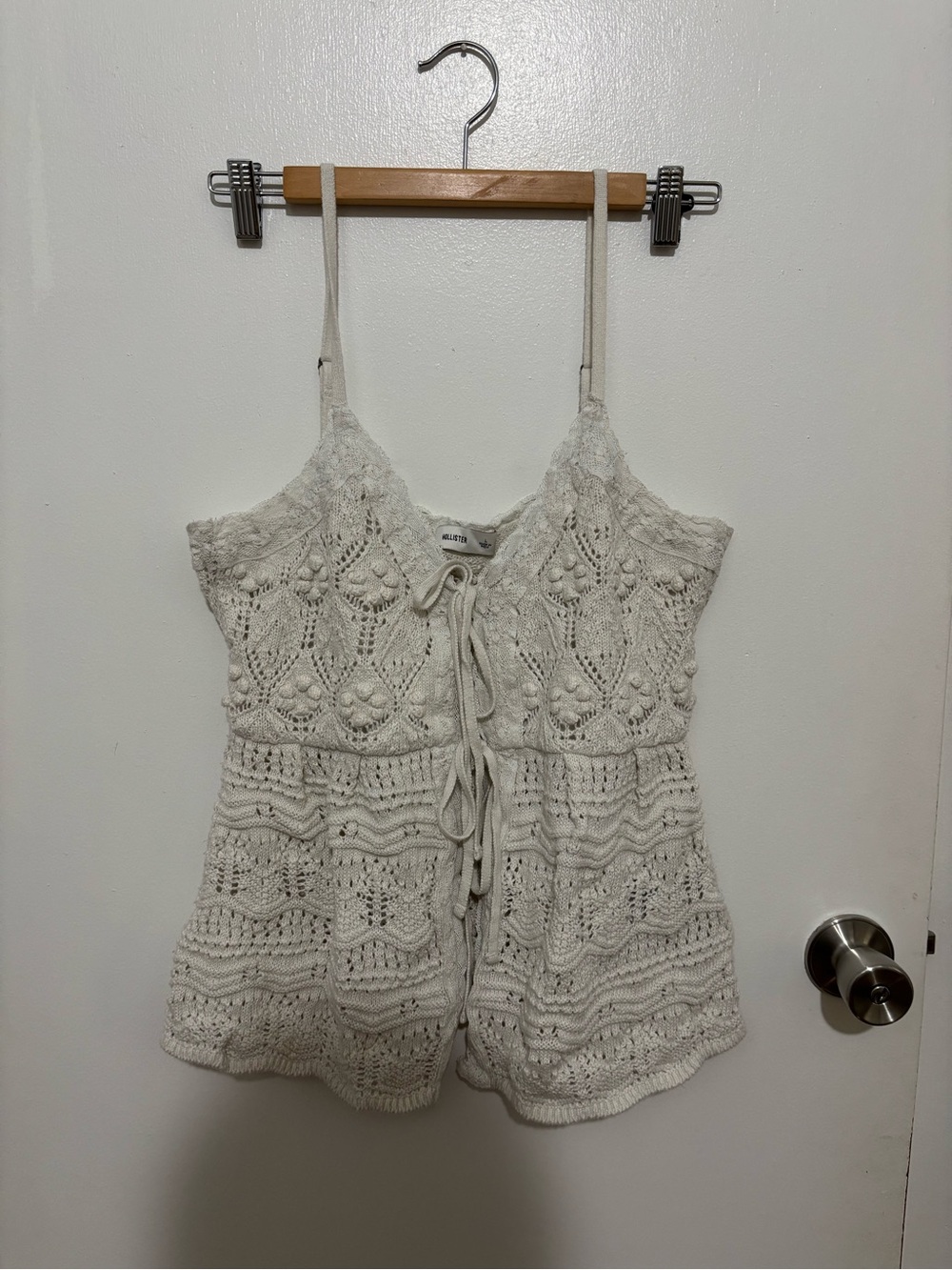 Hollister Cream Crochet Tie-Front Camisole
